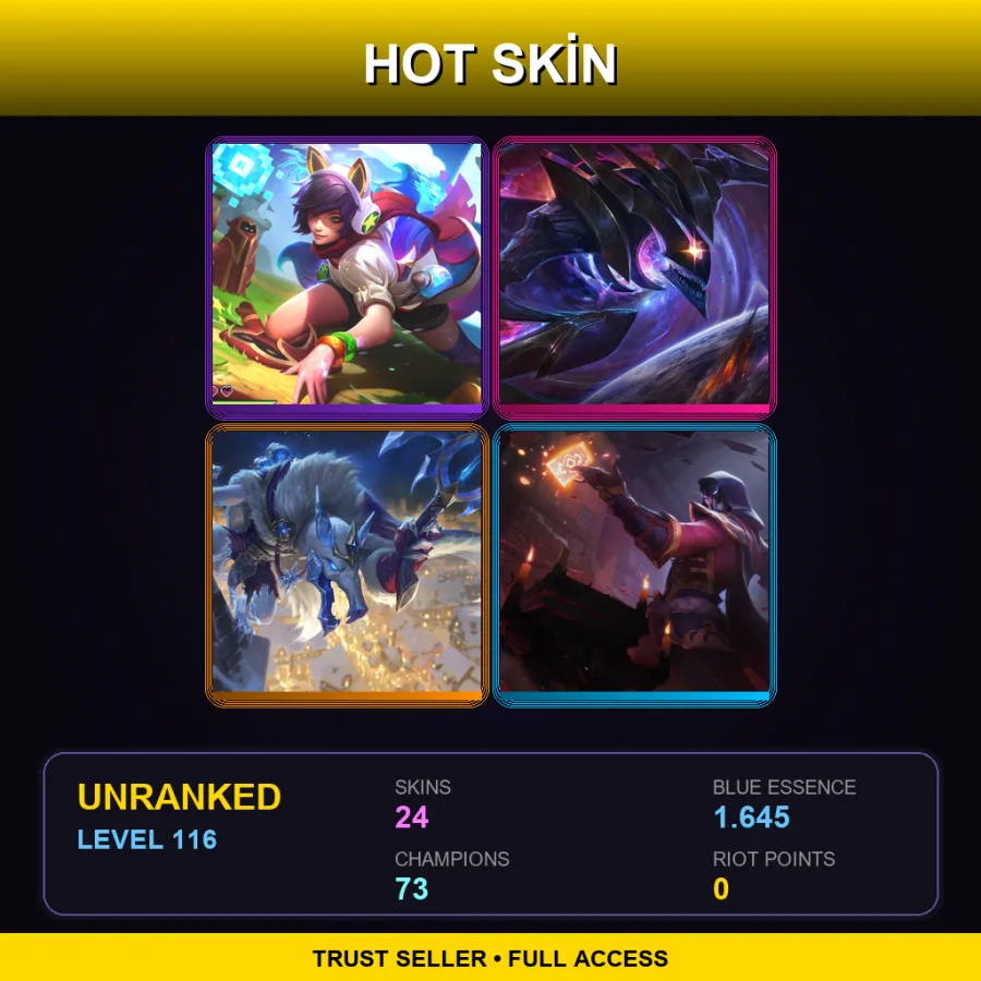 EUNE | Lv116 | Unranked | 24 Skin | 73 Champ — LoL account