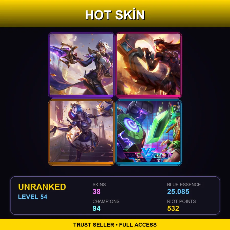 EUW | Lv54 | Unranked | 38 Skin | 94 Champ