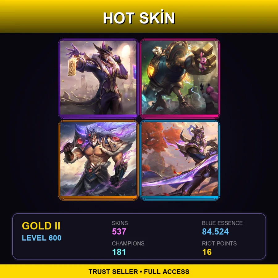 BR | Lv600 | Gold II | 537 Skin | 181 Champ
