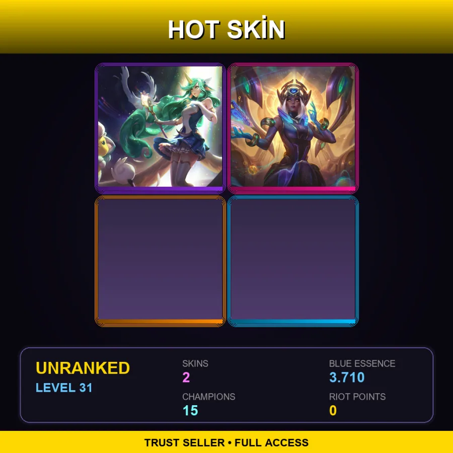 BR | Lv31 | Unranked | 2 Skin | 15 Champ — LoL account