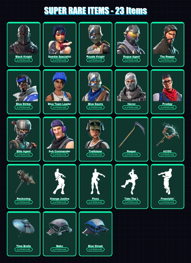 [PS4/PS5/XBOX/PC] | OG Skull Trooper | Black Knight | Sparkle Specialist | 84 skin | Lv1448