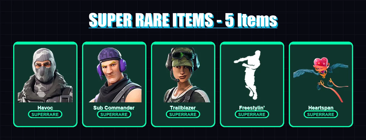 [SWITCH/XBOX/PC] | Havoc | Sub Commander | Trailblazer | Blackheart | Hybrid | 9 skin | 8 pickaxe | 10 emote | 10 glider | Lv132