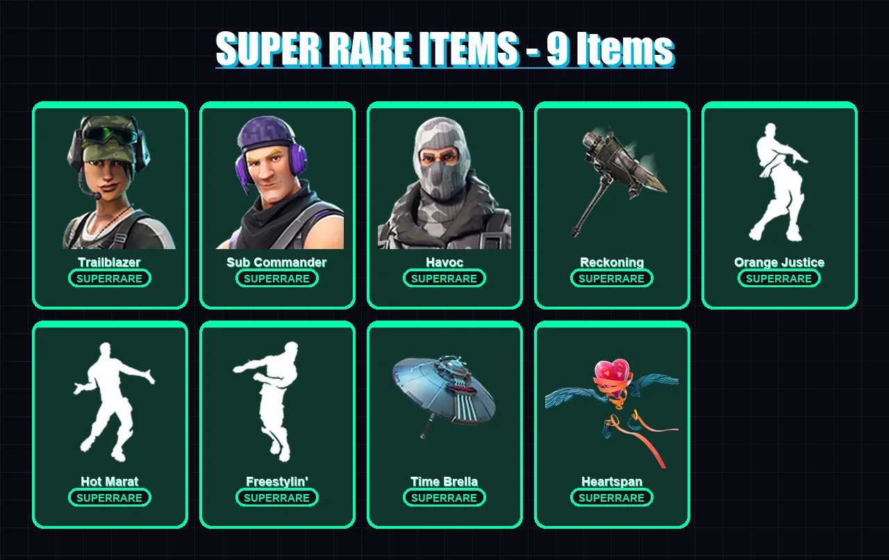 [PC/XBOX] | Trailblazer | Sub Commander | Havoc | Dire | Ruin | 53 skin | 53 pickaxe | 58 emote | 61 glider | Lv793