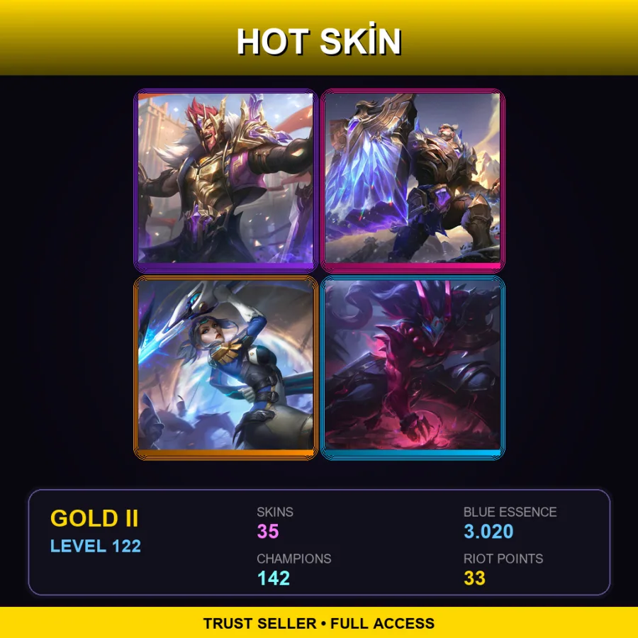 LAS | Lv122 | Gold II | 35 Skin | 142 Champ