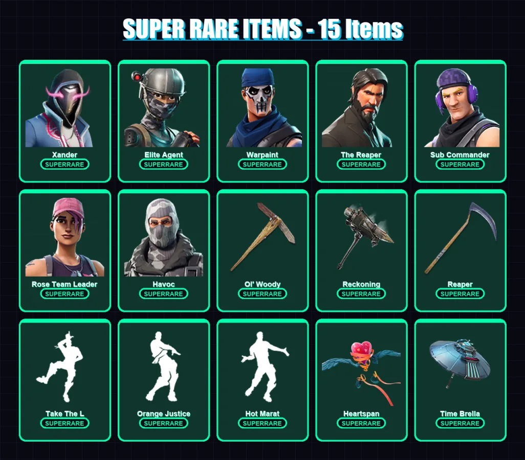 [PC/XBOX/PSN] | Xander | Elite Agent | Warpaint | The Reaper | Sub Commander | 217 skin | 243 pickaxe | 228 emote | 218 glider | Lv3883
