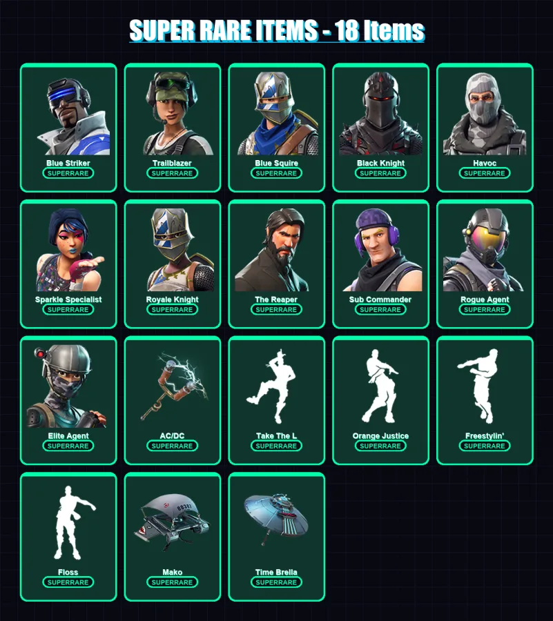 [PS4/PS5/XBOX/PC] | Blue Striker | Trailblazer | Blue Squire | Black Knight | Havoc | 45 skin | 45 pickaxe | 42 emote | 52 glider | Lv886 — Fortnite account