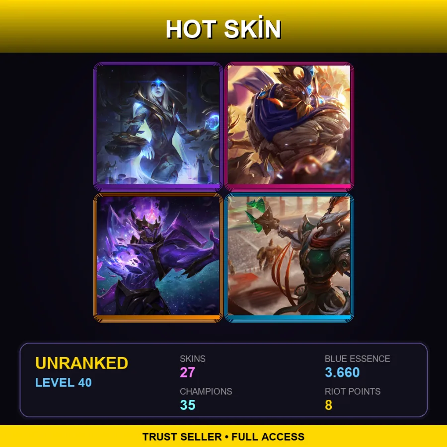 SG | Lv40 | Unranked | 27 Skin | 35 Champ — Withered Rose Talon