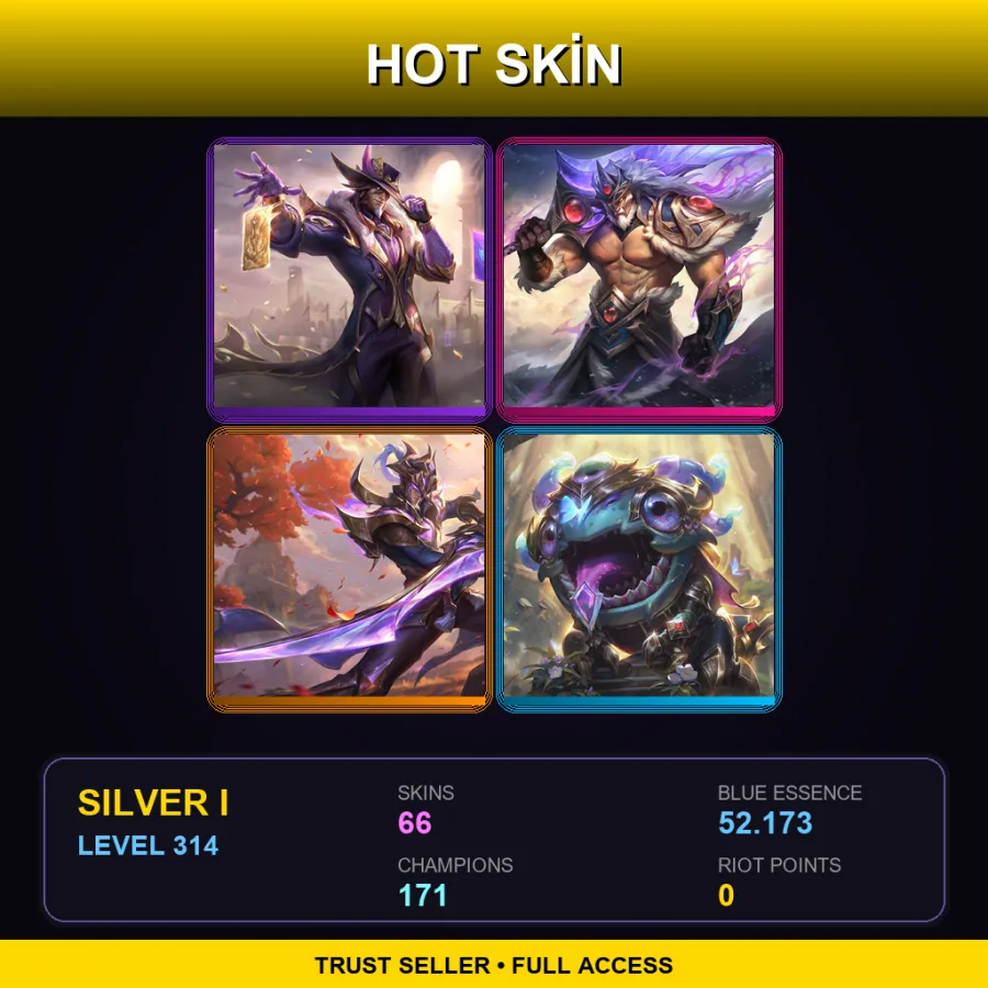 LAN | Lv314 | Silver I | 66 Skin | 171 Champ
