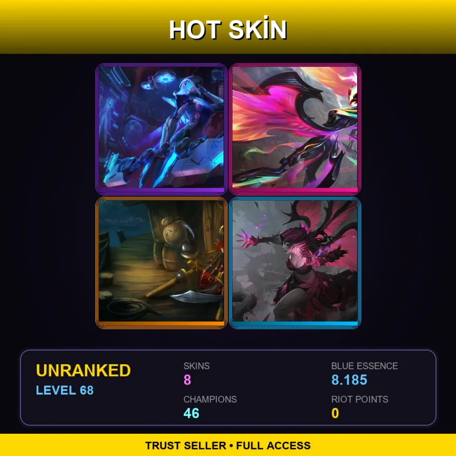 TR | PROJECT: Ashe | Empyrean Kayle | Fiddle Me Timbers | Blackthorn Morgana | 8 Skin | 46 Champ | Lv68