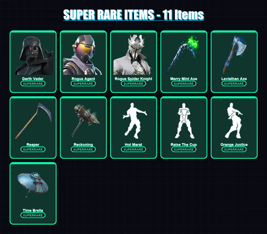 [PC/PSN] | Darth Vader | Rogue Agent | Rogue Spider Knight | Rox | Fade | 313 skin | 269 pickaxe | 207 emote | 205 glider | Lv3418