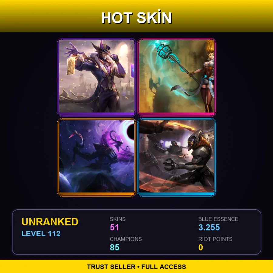 EUW | Lv112 | Unranked | 51 Skin | 85 Champ