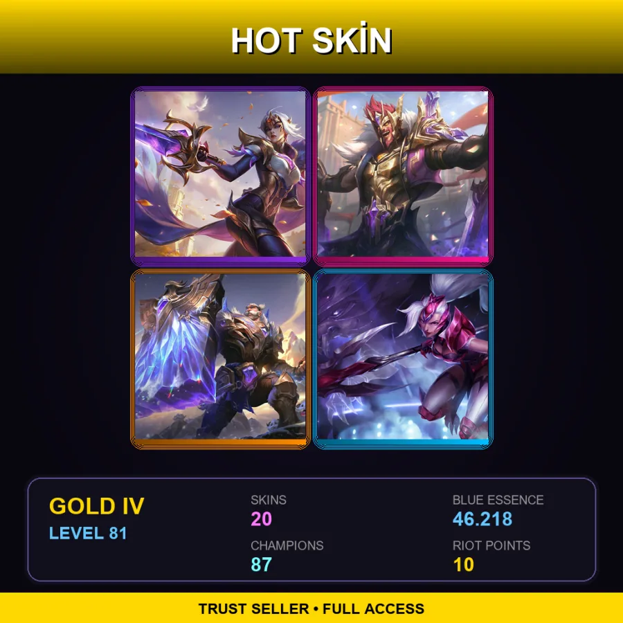 BR | Lv81 | Gold IV | 20 Skin | 87 Champ
