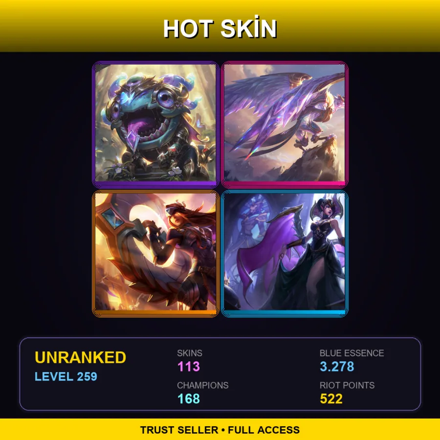 JP | Lv259 | Unranked | 113 Skin | 168 Champ