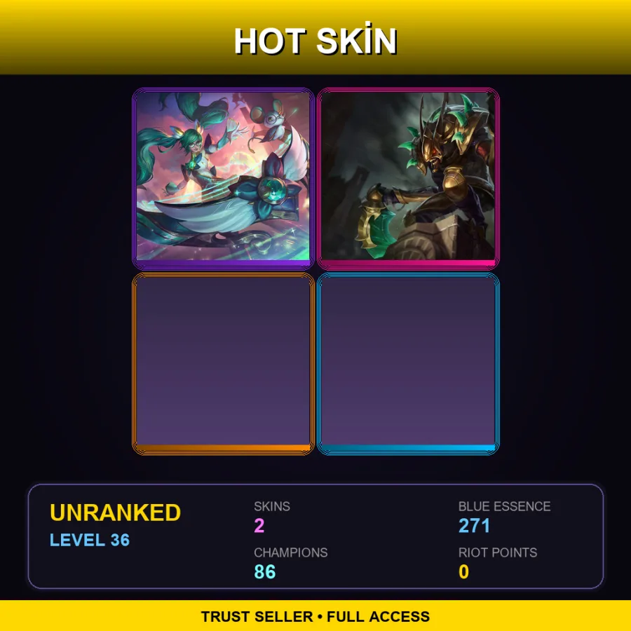 NA | Lv36 | Unranked | 2 Skin | 86 Champ