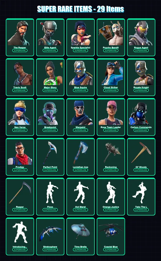[PC/XBOX] | The Reaper | Elite Agent | Sparkle Specialist | Psycho Bandit | Rogue Agent | 294 skin | 235 pickaxe | 201 emote | 201 glider | Lv3365 — Fortnite account