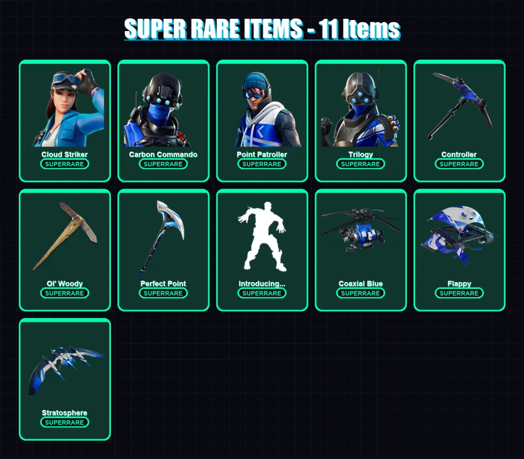 [PS4/PS5/XBOX/PC] | Cloud Striker | Carbon Commando | Point Patroller | 33 skin | Lv344