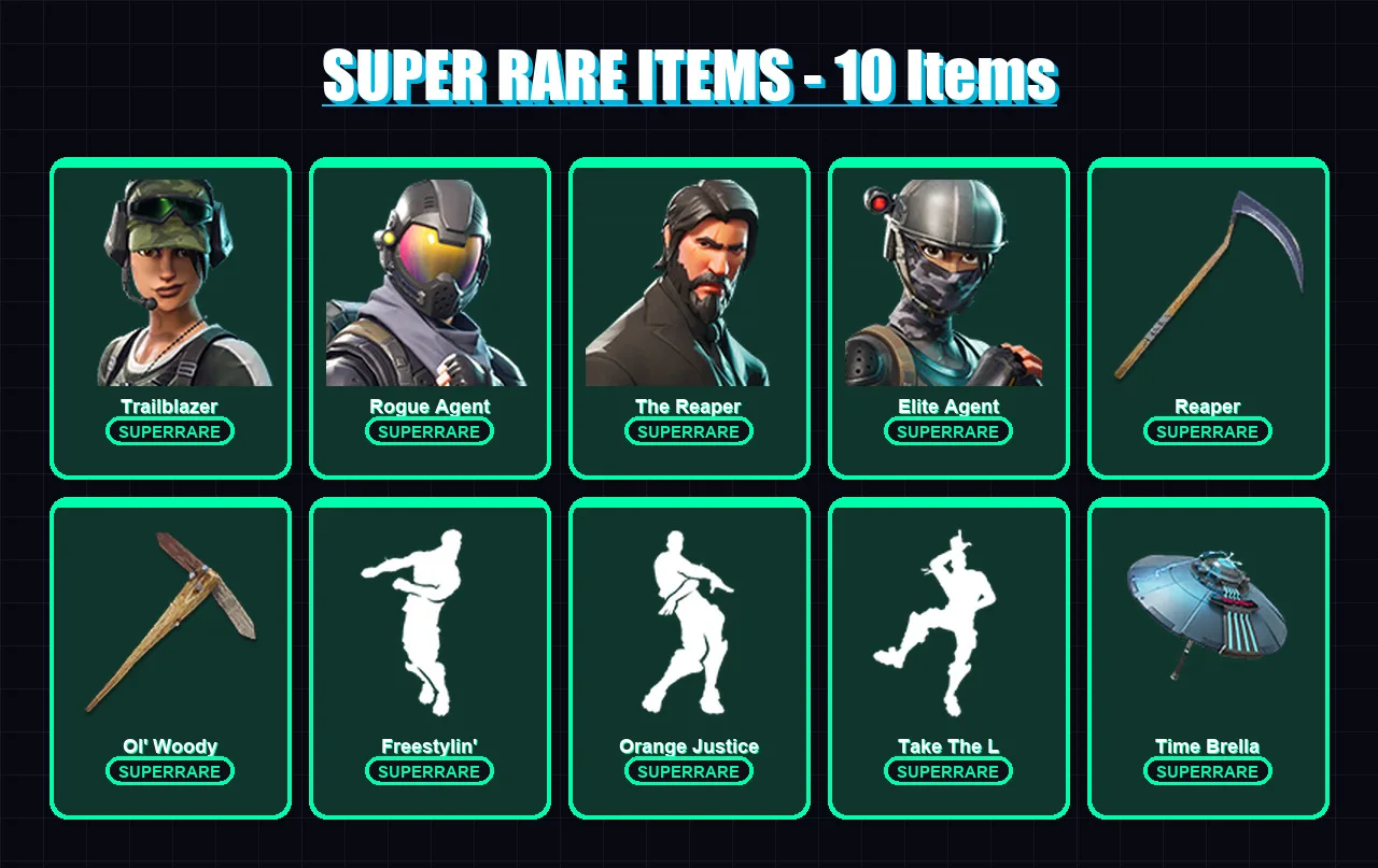 [PC/XBOX/PSN] | Trailblazer | Rogue Agent | The Reaper | Elite Agent | Catalyst | 50 skin | 55 pickaxe | 59 emote | 43 glider | Lv551
