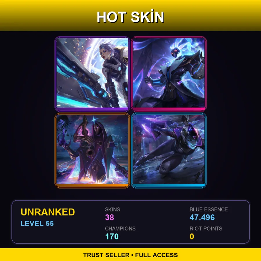 VN | Lv55 | Unranked | 38 Skin | 170 Champ