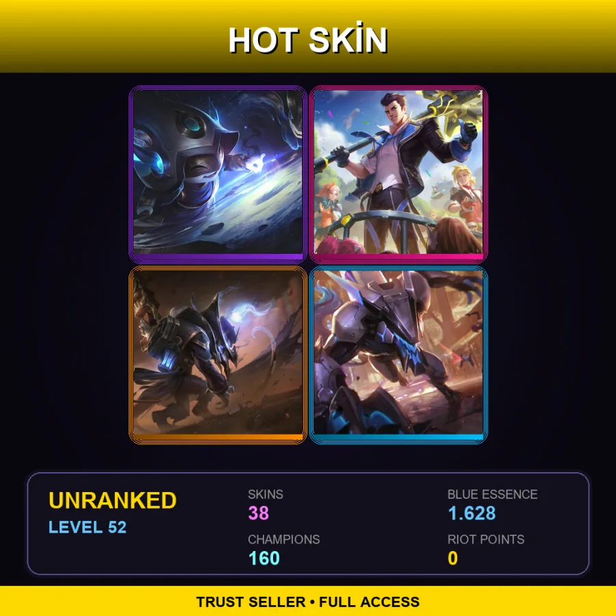 VN | Lv52 | Unranked | 38 Skin | 160 Champ — High Noon Twitch