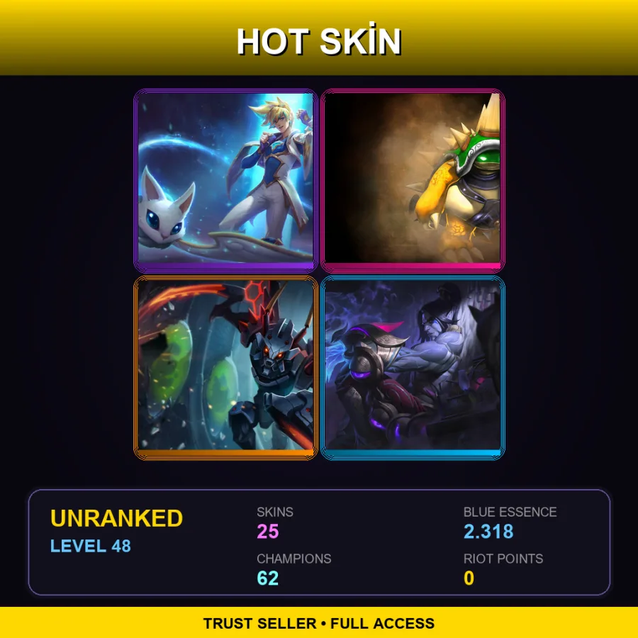 VN | Lv48 | Unranked | 25 Skin | 62 Champ