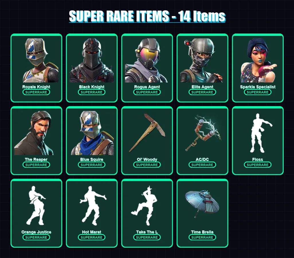 [PC/XBOX/PSN] | Royale Knight | Black Knight | Rogue Agent | Elite Agent | Sparkle Specialist | 49 skin | 83 pickaxe | 83 emote | 90 glider | Lv1378 — Fortnite account
