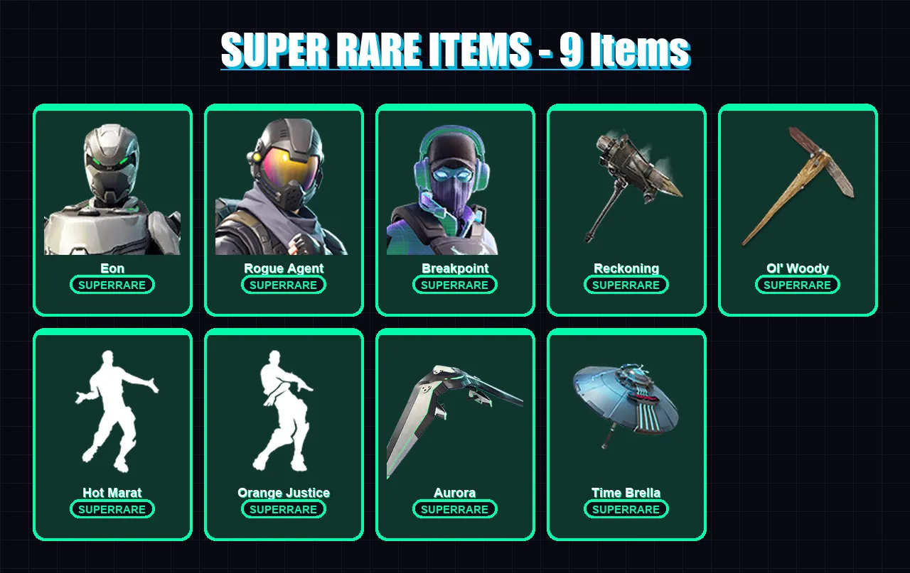 [PC/XBOX/PSN] | Eon | Omega | Rogue Agent | Breakpoint | Drift | 100 skin | 103 pickaxe | 113 emote | 87 glider | Lv1463