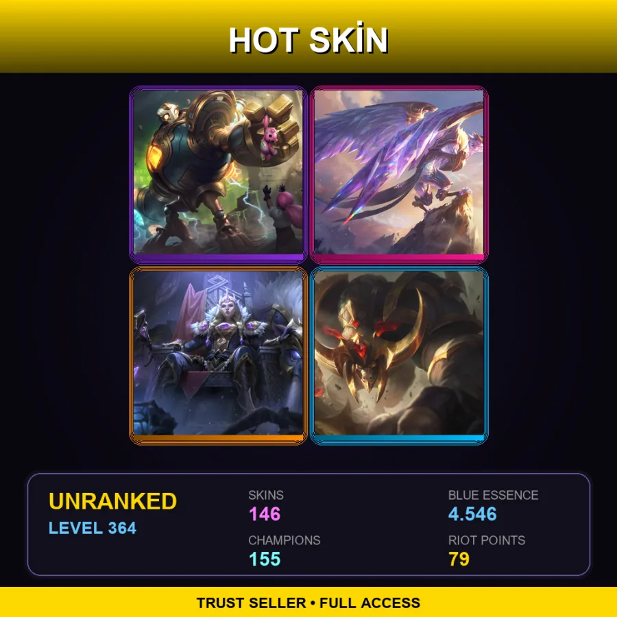 LAN | Lv364 | Unranked | 146 Skin | 155 Champ — Northern Front Swain