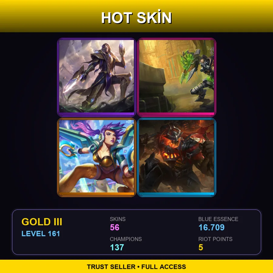VN | Lv161 | Gold III | 56 Skin | 137 Champ — LoL account