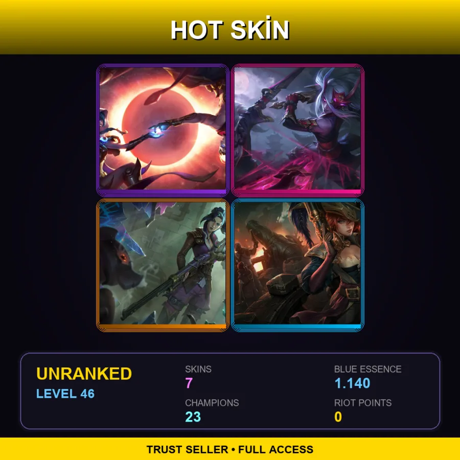 LAS | Lv46 | Unranked | 7 Skin | 23 Champ — LoL account
