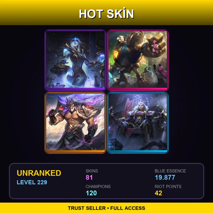 VN | Lv229 | Unranked | 81 Skin | 120 Champ