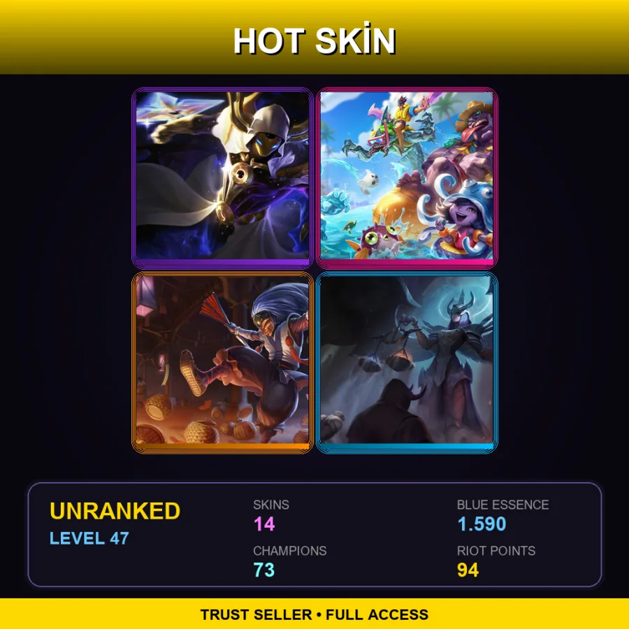 NA | Lv47 | Unranked | 14 Skin | 73 Champ