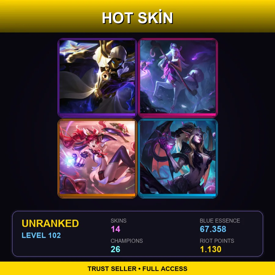 LAS | Lv102 | Unranked | 14 Skin | 26 Champ — LoL account
