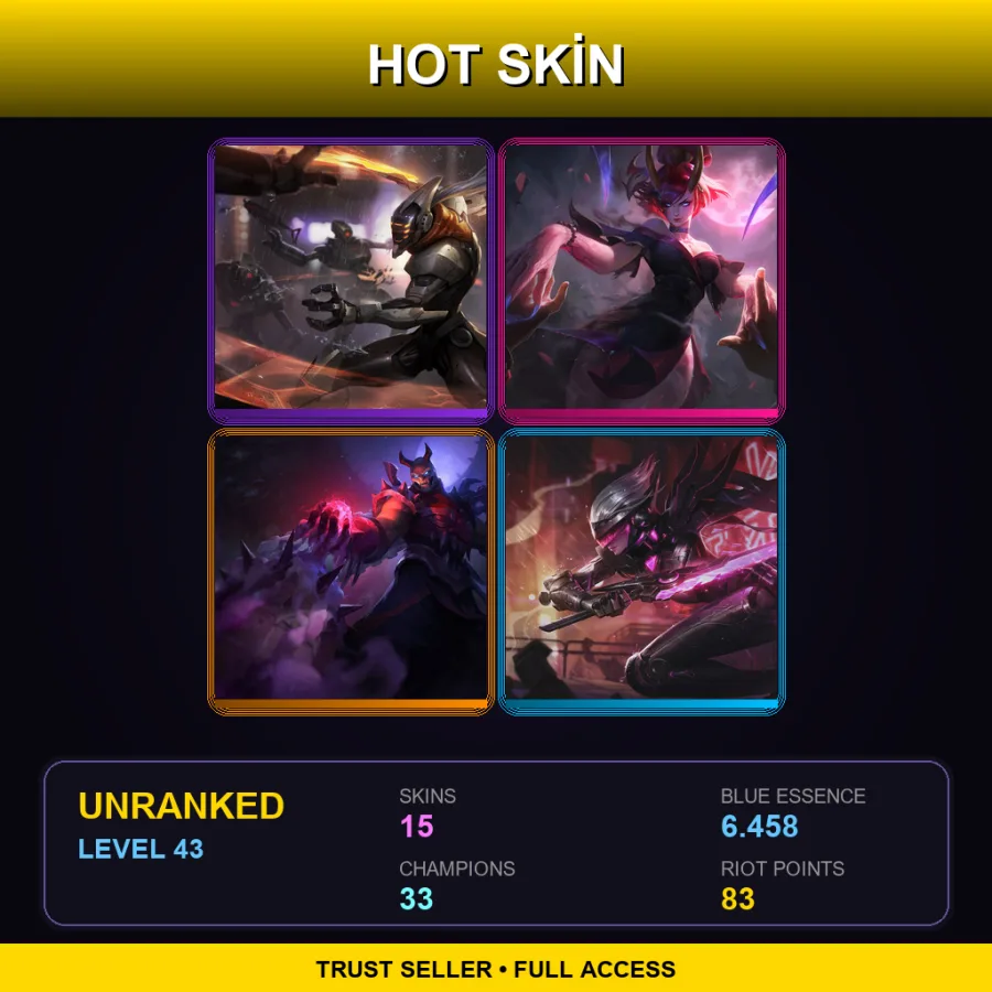NA | Lv43 | Unranked | 15 Skin | 33 Champ