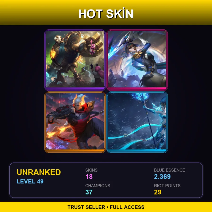 SG | Victorious Blitzcrank | Pulsefire Fiora | Lunar Beast Jarvan IV | Frost Queen Janna | 18 Skin | 37 Champ | Lv49