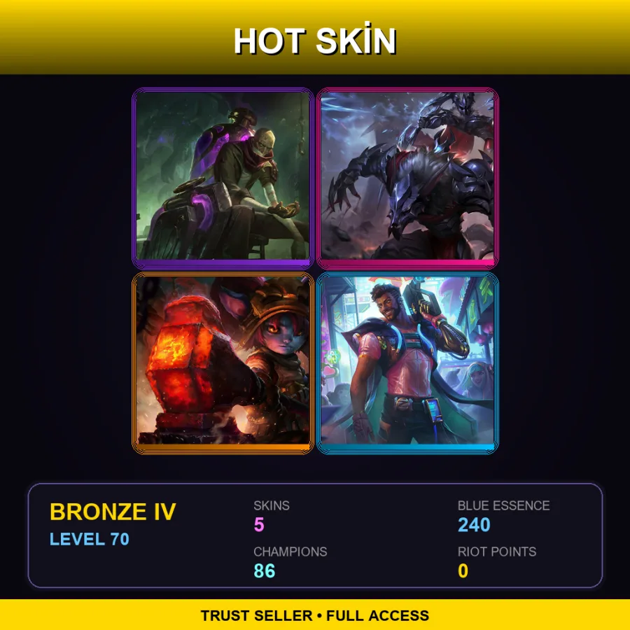 ME | Lv70 | Bronze IV | 5 Skin | 86 Champ