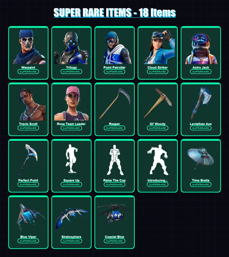 [PC/XBOX] | Warpaint | Trilogy | Point Patroller | Cloud Striker | Astro Jack | 113 skin | 103 pickaxe | 109 emote | 82 glider | Lv1009 — Fortnite account