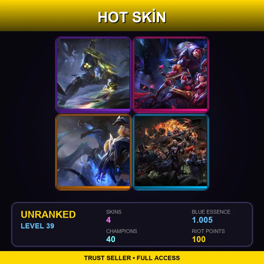 TR | Lv39 | Unranked | 4 Skin | 40 Champ — LoL account