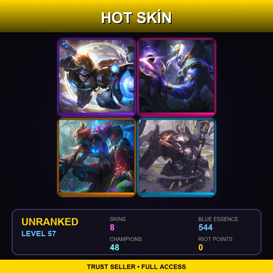 EUNE | Lv57 | Unranked | 8 Skin | 48 Champ
