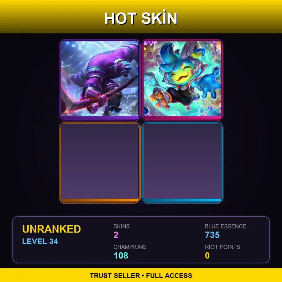 VN | Lv34 | Unranked | 2 Skin | 108 Champ