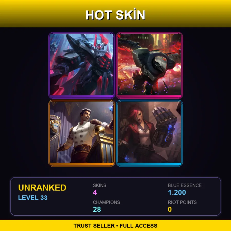 TR | Lv33 | Unranked | 4 Skin | 28 Champ