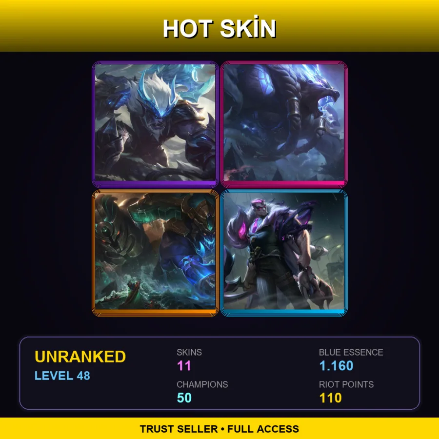 EUNE | Lv48 | Unranked | 11 Skin | 50 Champ