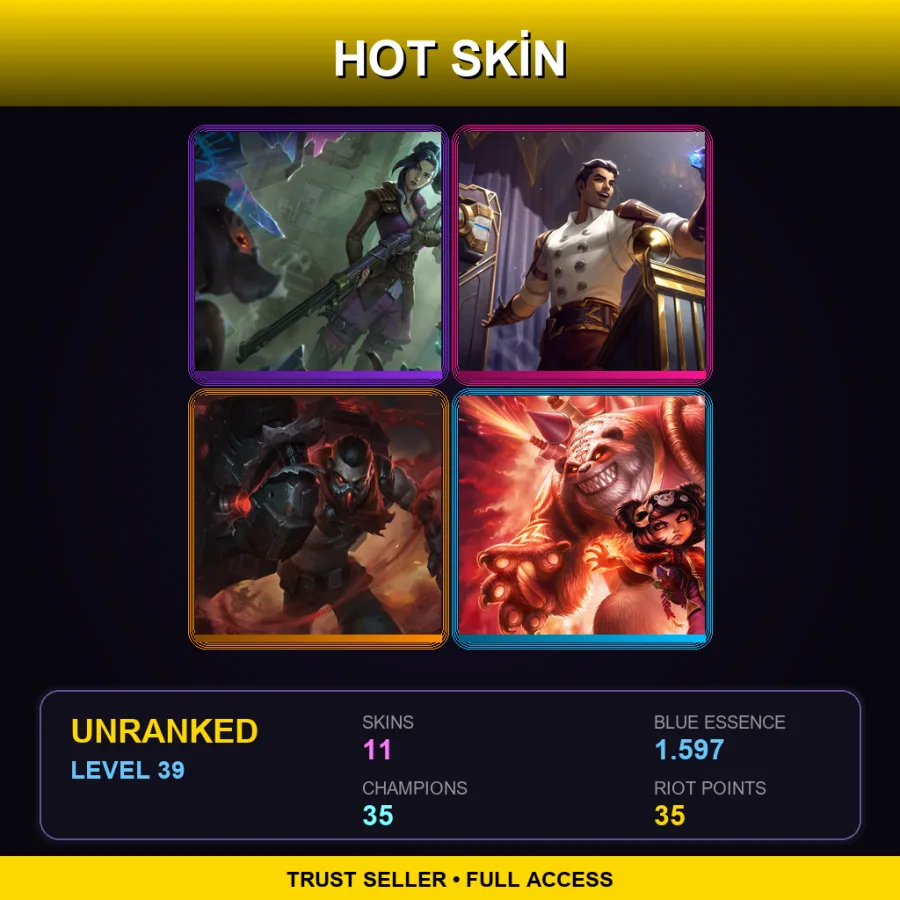 BR | Lv39 | Unranked | 11 Skin | 35 Champ — LoL account