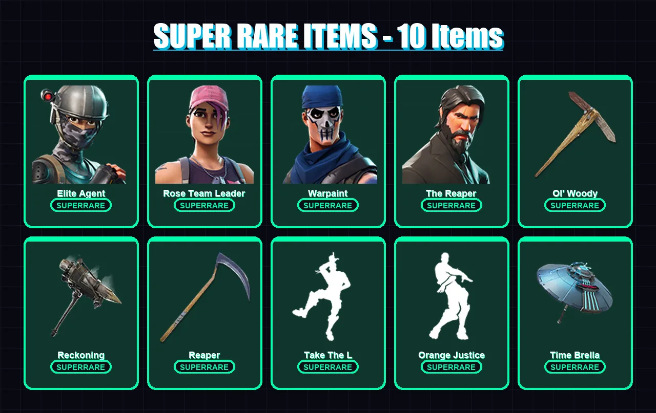 [PC/PSN] | Elite Agent | Rose Team Leader | Warpaint | The Reaper | Drift | 198 skin | 143 pickaxe | 159 emote | 119 glider | Lv1400