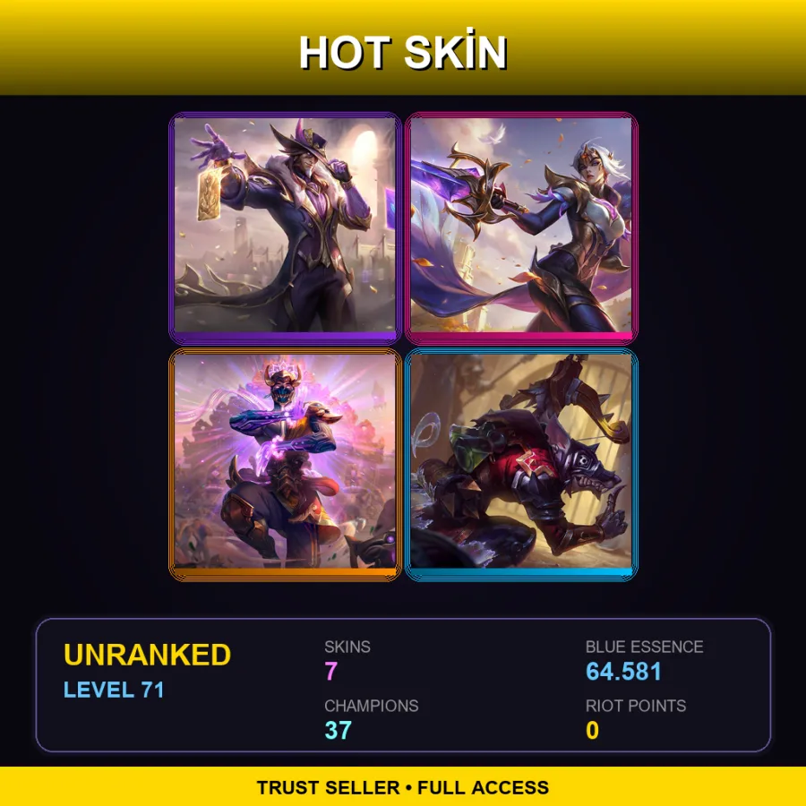 BR | Lv71 | Unranked | 7 Skin | 37 Champ — LoL account