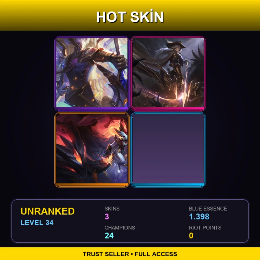 BR | Lv34 | Unranked | 3 Skin | 24 Champ
