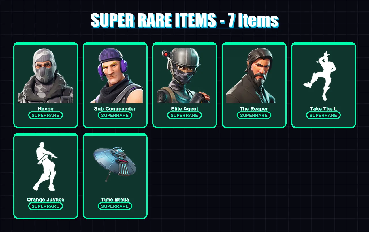 [PC/PSN] | Havoc | Sub Commander | Elite Agent | The Reaper | Carbide | 32 skin | 26 pickaxe | 35 emote | 34 glider | Lv453