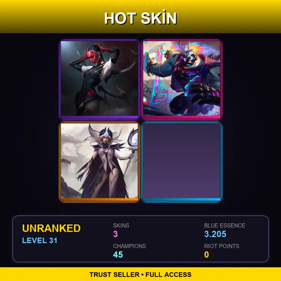 TR | Lv31 | Unranked | 3 Skin | 45 Champ — Ig Leblanc