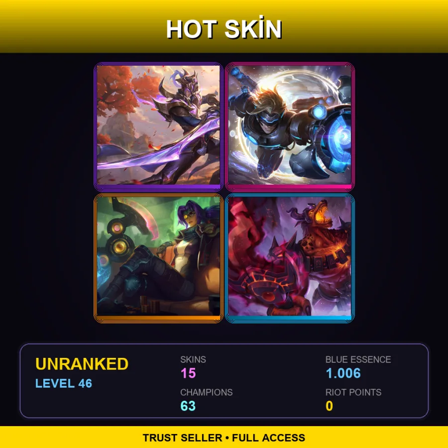 BR | Lv46 | Unranked | 15 Skin | 63 Champ