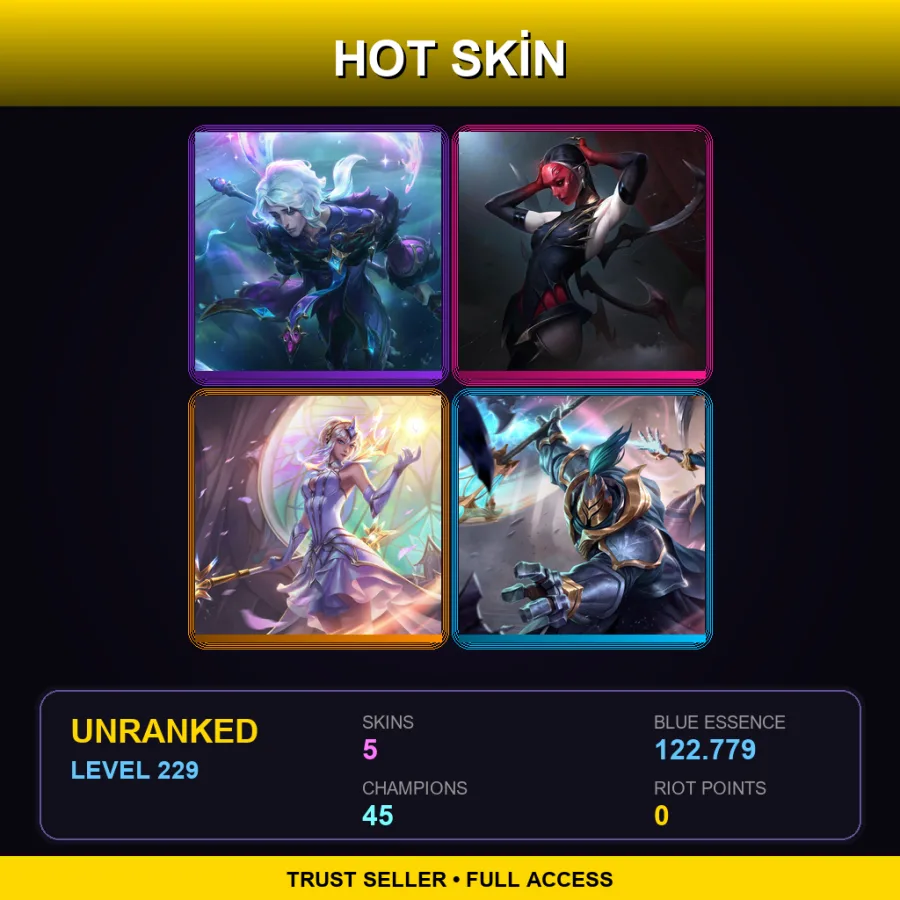 NA | Lv229 | Unranked | 5 Skin | 45 Champ