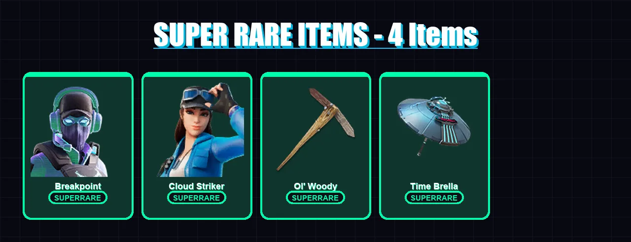 [PS4/PS5/PC] | Breakpoint | Cloud Striker | Snap | Valkyrie | Fade | 282 skin | 254 pickaxe | 177 emote | 180 glider | Lv2387